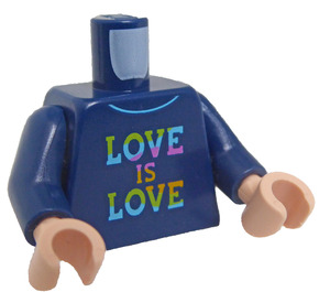 LEGO Mørkeblå Minifig Torso med LOVE IS LOVE Skjorte (973 / 76382)