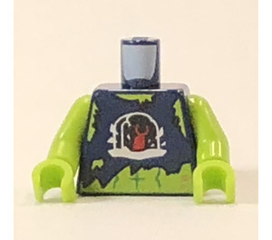 LEGO Dark Blue Minifig Torso with Torn Shirt with Red Hand Bursting From Grave (973)