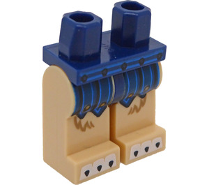 LEGO Donkerblauw Minifiguur Heupen en benen met Blauw Loincloth, Wit Paws (3815 / 19867)