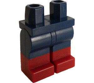 LEGO Mörkblå Minifigur Höfter och ben med Mörkröd Boots (21019 / 27975)