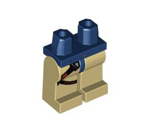 LEGO Tummansininen Minihahmo Lantio ja jalat jossa Ase Holster (3815 / 48460)