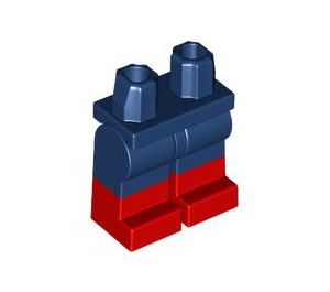 LEGO Dunkelblau Minifigur Hüften und Beine mit Rot Boots (21019 / 77601)