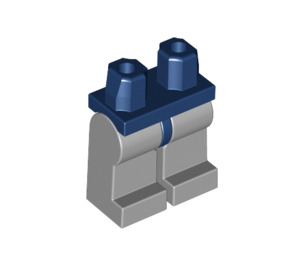 LEGO Dunkelblau Minifigur Hüften mit Medium Stone Grau Beine (73200 / 88584)