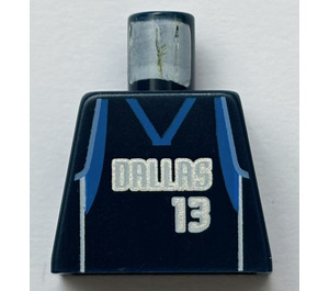 LEGO Tummansininen Minihahmo NBA Vartalo jossa NBA Dallas Mavericks #13