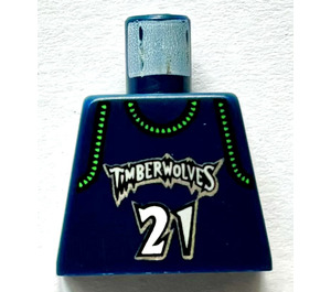 LEGO Dunkelblau Minifigur NBA Torso mit NBA Minnesota Timberwolves #21