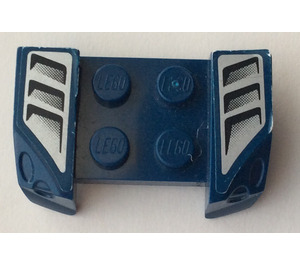 LEGO Dark Blue Mudguard Plate 2 x 4 with Overhanging Headlights with Air Vents Sticker (44674)