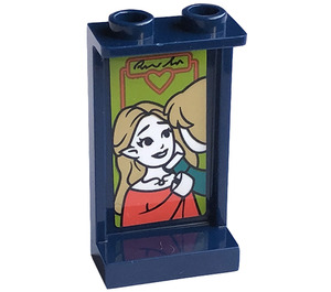 LEGO Dark Blue Panel 1 x 2 x 3 with Girl Sticker with Side Supports - Hollow Studs (35340)