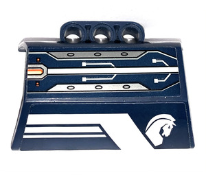 LEGO Dark Blue Panel 4 x 6 Side Flaring Intake with Three Holes with Horse Head Right Sticker (61069)