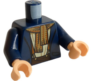 LEGO Bleu Foncé Pippin - Reddish Marron Casquette Minifigurine Torse (973 / 76382)