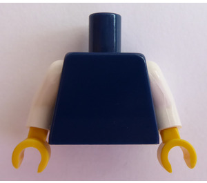LEGO Dunkelblau Schmucklos Torso mit Weiß Arme und Gelb Hände (76382 / 88585)