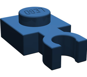 LEGO Dark Blue Plate 1 x 1 with Vertical Clip (Thin 'U' Clip) (4085 / 60897)