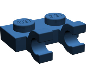 LEGO Bleu foncé assiette 1 x 2 avec Horizontal Clips (clips à front plat) (60470)