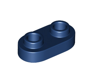 LEGO Dark Blue Plate 1 x 2 with Rounded Ends and Open Studs (35480)