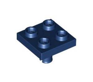 LEGO Dark Blue Plate 2 x 2 with Bottom Pin (No Holes) (2476 / 48241)