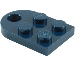 LEGO Dark Blue Plate 2 x 3 with Rounded End and Pin Hole (3176)
