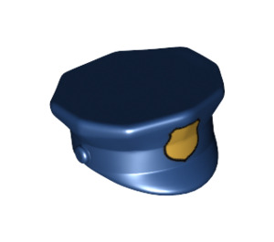 LEGO Dark Blue Police Hat with Brim with Police Badge (15924 / 18347)