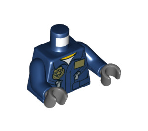 LEGO Bleu Foncé Police Hélicoptère Pilote Torse avec Zippered Pockets et Sheriff's Badge (973 / 76382)