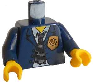 LEGO Dark Blue Police HQ Chief Torso with Golden Badge and Necktie with Dark Blue Arms and Yellow Hands (973)