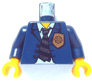 LEGO Dark Blue Police HQ Chief Torso with Golden Badge and Necktie with Dark Blue Arms and Yellow Hands (973)