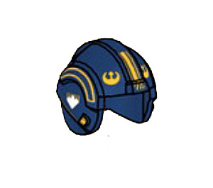 LEGO Dark Blue Rebel Pilot Helmet with Orange Rebel Alliance Symbols (30370 / 104588)