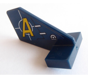 LEGO Dark Blue Rudder 2 x 3 x 2 with Agents Logo Sticker (44661)