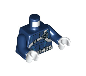 LEGO Donkerblauw Schild Agent Minifiguur Torso (973 / 76382)