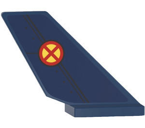 LEGO Dark Blue Shuttle Tail 2 x 6 x 4 with Red Cross in Circle Icon (Left) Sticker (6239)
