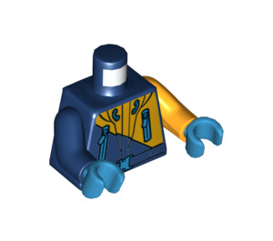 LEGO Donkerblauw Skidoo Bestuurder Minifiguur Torso (973 / 76382)