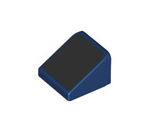 LEGO Donkerblauw Helling 1 x 1 (31°) met Zwart Vierkant (35338 / 108569)