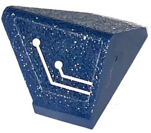 LEGO Dark Blue Slope 1 x 2 (45°) Double / Inverted with Silver Circuit Board Sticker with Open Bottom (3049)