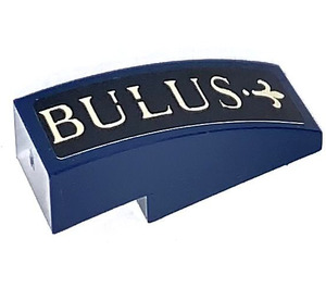 LEGO Dark Blue Slope 1 x 3 Curved with 'Bulus' Sticker (50950)