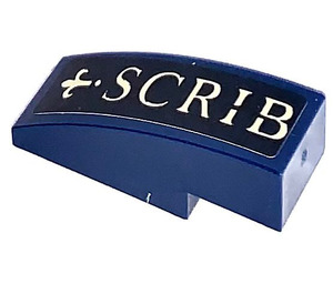 LEGO Dark Blue Slope 1 x 3 Curved with 'SCRIB' Sticker (50950)
