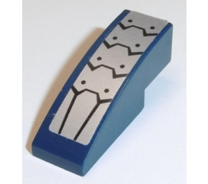 LEGO Donkerblauw Helling 1 x 3 Gebogen met Zilver Armor Plates Sticker (50950)