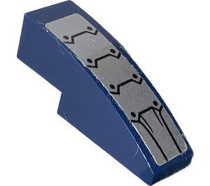 LEGO Dark Blue Slope 1 x 3 Curved with Silver Plates and Eight Black Rivets Sticker (50950)