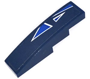 LEGO Dark Blue Slope 1 x 4 Curved with Blue Triangles Sticker (11153)