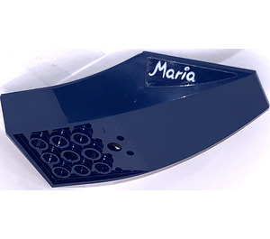 LEGO Dark Blue Slope 2 x 6 x 10 Curved Inverted with "Maria" Sticker (47406)