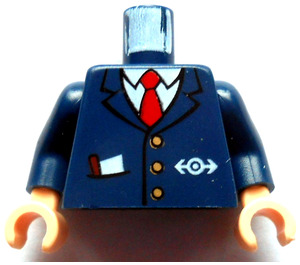 LEGO Dark Blue Subway Train Conductor Torso (973)