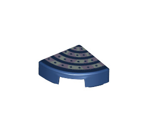 LEGO Bleu foncé Tuile 1 x 1 Trimestre Cercle avec Tentacle Rayures (25269 / 82636)