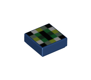 LEGO Dark Blue Tile 1 x 1 with Eye Of Ender Decoration with Groove (3070 / 25085)