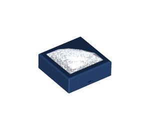 LEGO Dark Blue Tile 1 x 1 with Raised White Diamond with Groove (3070 / 72078)