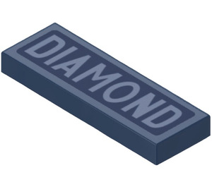 LEGO Dark Blue Tile 1 x 3 with ‘DIAMOND’ Sticker (63864)