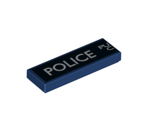 LEGO Dark Blue Tile 1 x 3 with Left Side of "Police Public Call Box" (24411 / 63864)