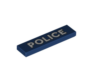 LEGO Donkerblauw Tegel 1 x 4 met Politie (2431 / 72186)