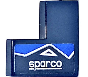 LEGO Dark Blue Tile 2 x 2 Corner with sparco  Sticker (14719)