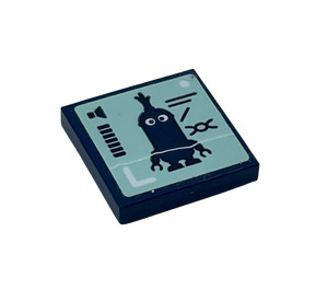 LEGO Dark Blue Tile 2 x 2 with Minion Kevin and Volume Meter Sticker with Groove (3068)