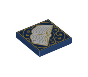 LEGO Dark Blue Tile 2 x 2 with Open Book with Groove (3068 / 34555)