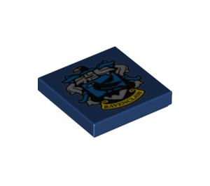 LEGO Donkerblauw Tegel 2 x 2 met Ravenclaw Crest met groef (3068 / 56428)