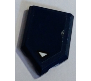 LEGO Dark Blue Tile 2 x 3 Pentagonal with Dark blue with white triangle Sticker (22385)