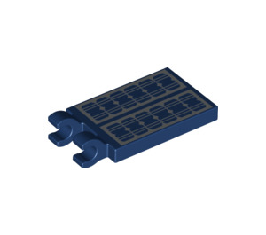 LEGO Mørk blå Tile 2 x 3 med Horisontal Clips med Solar Panels (Tykk åpen 'O' klips) (30350 / 69038)