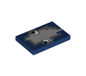 LEGO Dark Blue Tile 2 x 3 with Minecraft Squid Face (26603 / 34052)